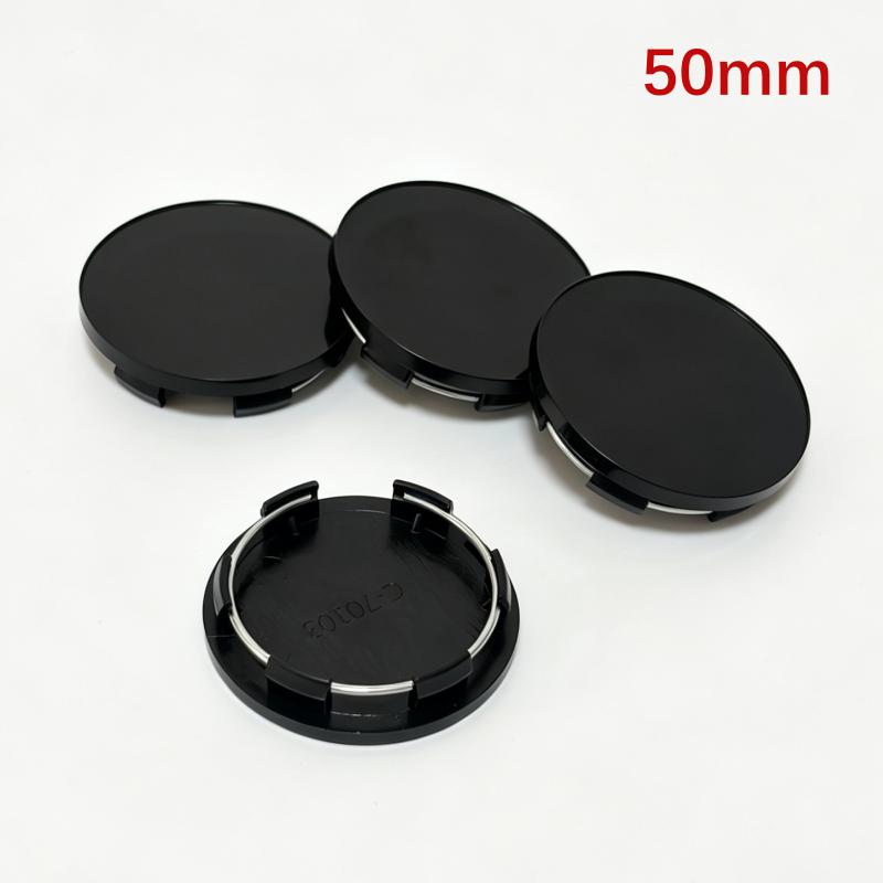 4 pezzi 68mm 65mm 60nmm 56mm 50mm 49mm 48mm Nero Cromo Argento Base Vuota Coprimozzo per Modifica Auto Universale Senza Logo Coprimozzo