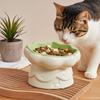Creative Ceramic Drinking Water Food Tall footed Pet Bowls Anti Overturning Neck Protection Slow Food Anti Choking Cat Bowl, 1Pc