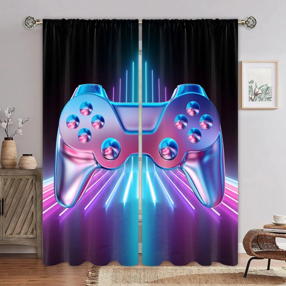 Technology sense game handle curtain future cool sense, a set with two pieces, home bedroom living room curtain Decor