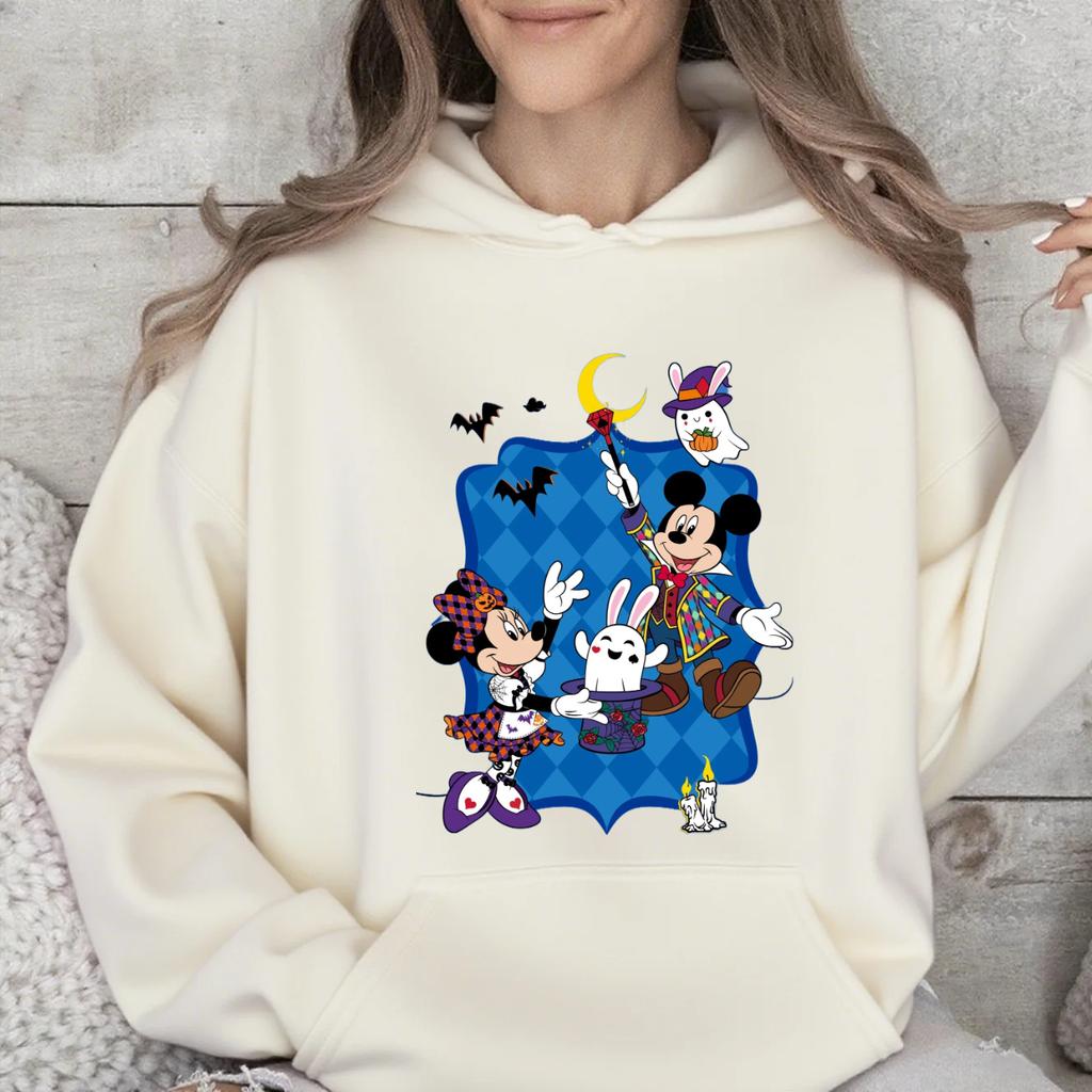 Disney Eltern-Kind Kleidung Mehrfarbig Optional Herren und Damen Kapuzenpullover Mickey Halloween Paarkleidung Weihnachtsgeschenk