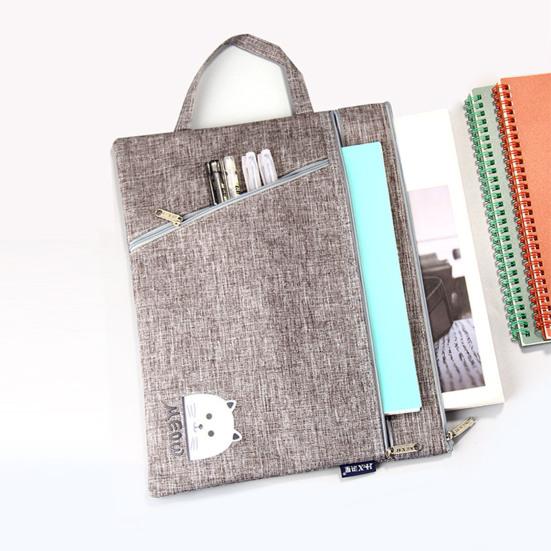 

Холстовая сумка для файлов формата А4, стильный, просторный, портативный и гладкий держатель для файлов большой емкости на молнии для студентов