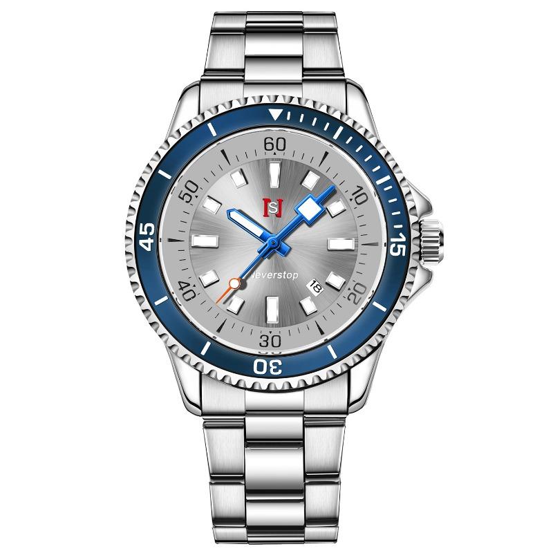 Top Neue Herrenuhr Klassischer Business-Stil Stahlband Quarzuhr Leuchtender Kalender Herrenarmbanduhr