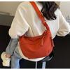 New Canvas Crossbody Bags Lightweight Solid Color Dumpling Bag Large Capacity Korean Simplified Shoulder Bag