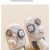 Jieliya Kids' Furry Plush Slippers - Winter Warm, Parent-Child Matching, Indoor/Outdoor Wear for Boys and Girls, Size 25