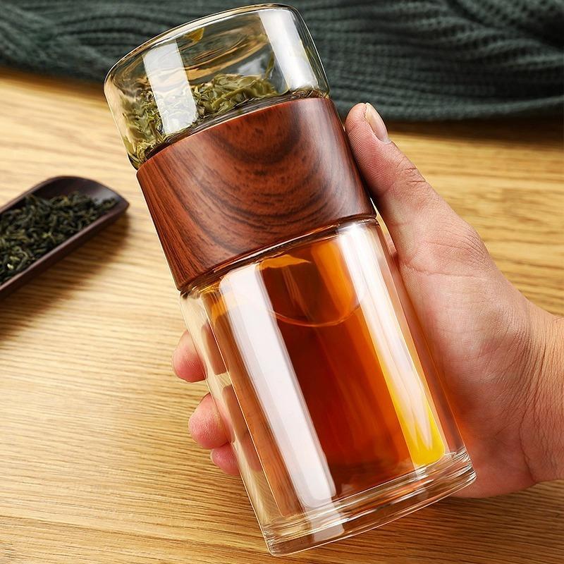 Tea Water Bottle High Borosilicate Glass Double Layer Tea Water Cup Infuser Tumbler Drinkware Water Bottle With Tea Filter