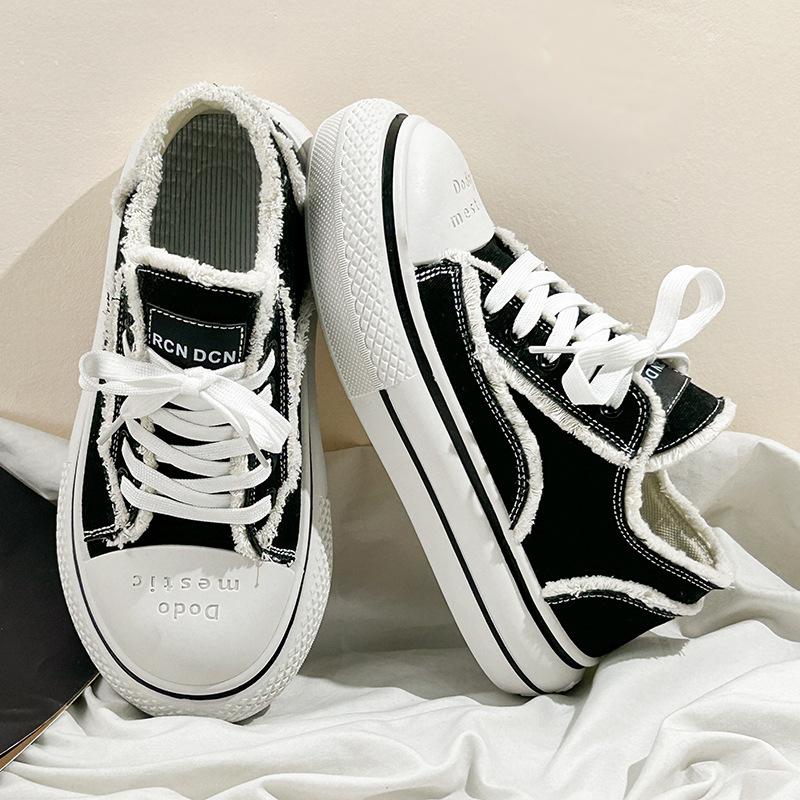 Fashion Couple'S Canvas Breathable Thick-Soled Heightening Board Shoes Daily Leisure Sports Men'S Shoes