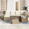Garden Sofa Set with Cushions 6 Pcs Beige and Cream Poly Rattan