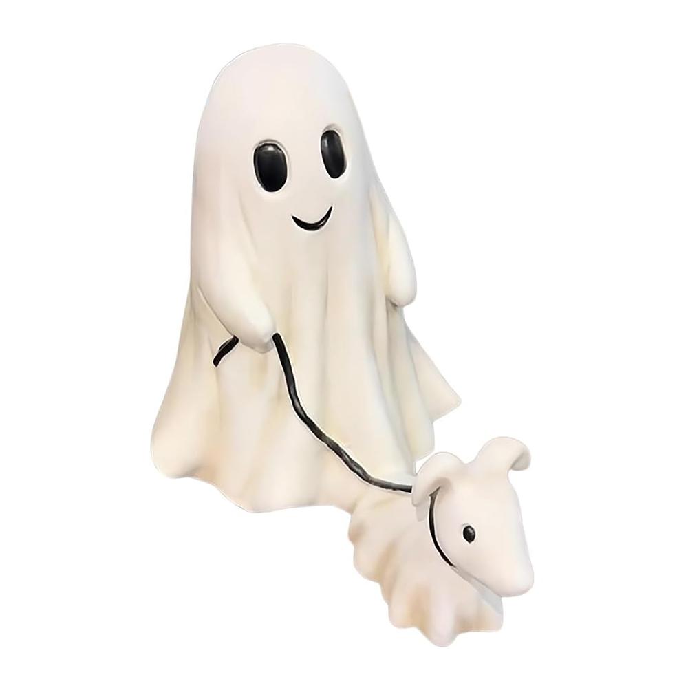 Halloween Ghost Walking Dog Statue Cute Halloween Decorations Indoor Outdoor