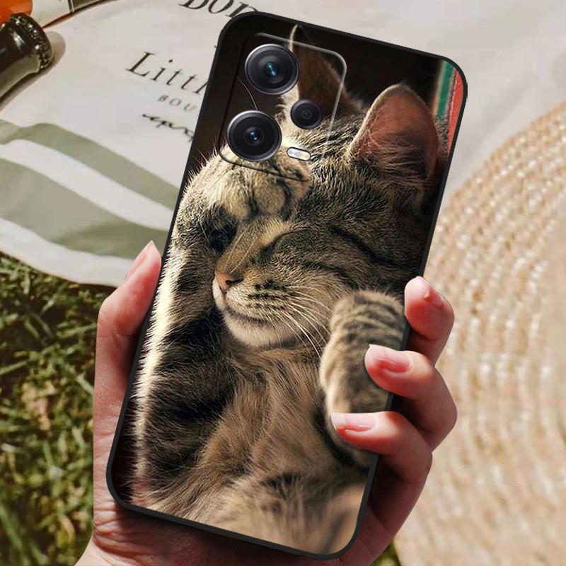 Dla Redmi Note 12 Pro 5G NFC Etui Czarna Pokrywka Lew Wilk Silikonowe Miękkie Tylne Etui Dla Telefonu Xiaomi Redmi Note12 Pro 5G Capa