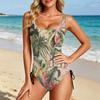Womens Swimsuit Tummy Control Push Up Bathing Suit Scoop Neck Slimming Swimwear Adjustable Side Tie Leotard