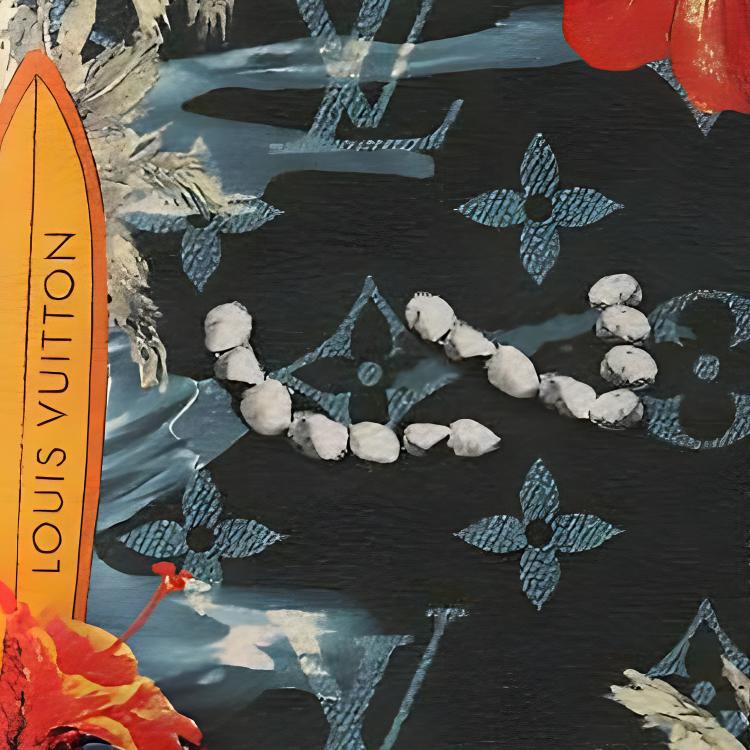 Louis Vuitton Логотип Застібка-клапан Полотно Тримач для паспорта Унісекс аксесуари Темно-синій Різнокольоровий M83479