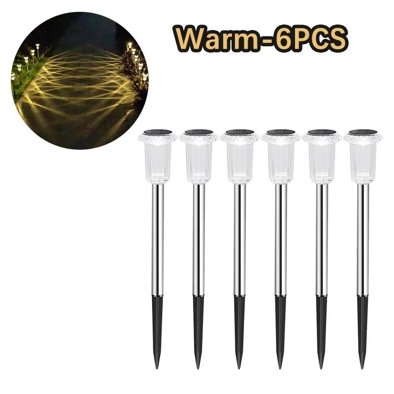 6 STÜCKE Solar Außenlampe RGB Nachtlichter IP65 Wasserdicht Edelstahl Lange Batterielaufzeit Weihnachtsdeko Garten Hof Gehweg Rasendeko