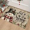 Christmas Carpet Doormat Carpet For Live Room Snowman Pattern Bedside Floor Mat Outdoor Carpet Welcome Mat