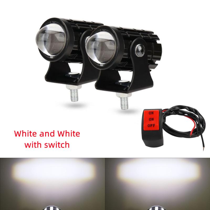 Motorcycle Mini Driving Light Dual Colo for Headlight Auxiliary Spotlight Lamp R ATV Scooter Moto Fog Light Accessories 12V
