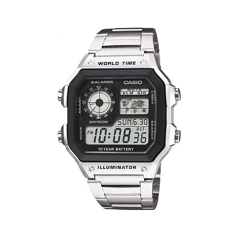 CASIO Customized watch modified series simple sports waterproof retro electronic movement Steel Strap same AE-1200(WEN-GaiZhuang-YiWoZuoShangXianSan)