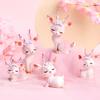 Hand-painted Deer Figurine Cartoon Resin Interesting 3D Pink Deer Sculpture for Courtyard