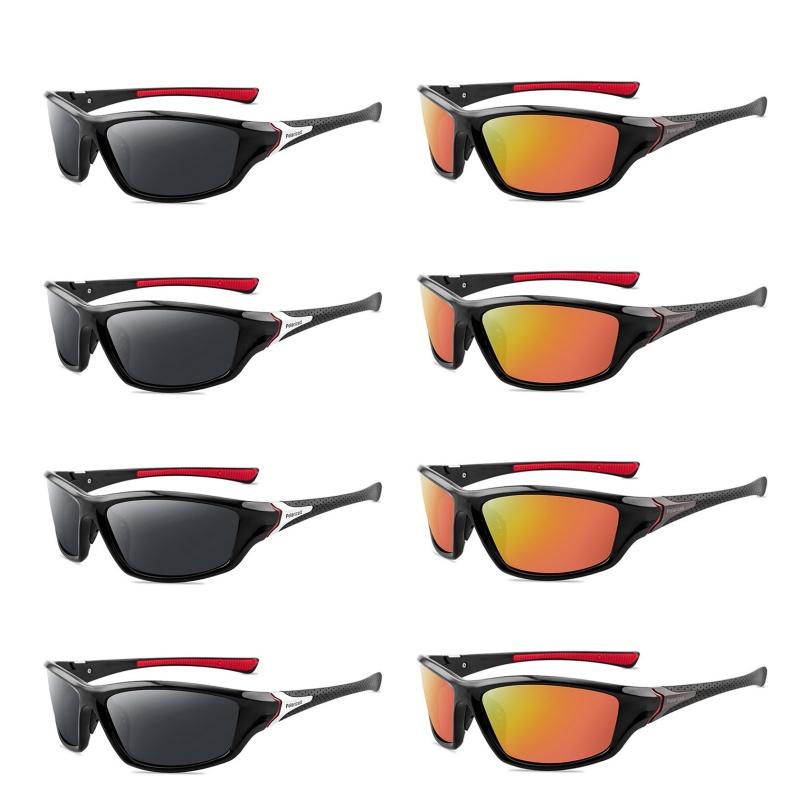 8pcs Sports Polarized Sunglasses Men Women Outdoor Cycling Sun Glasses Men Fishing Sunglasses Unisex UV400