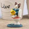 Book Resin Read Cat Action Figures Model Toy Cartoon Tabletop Decoration Gifts