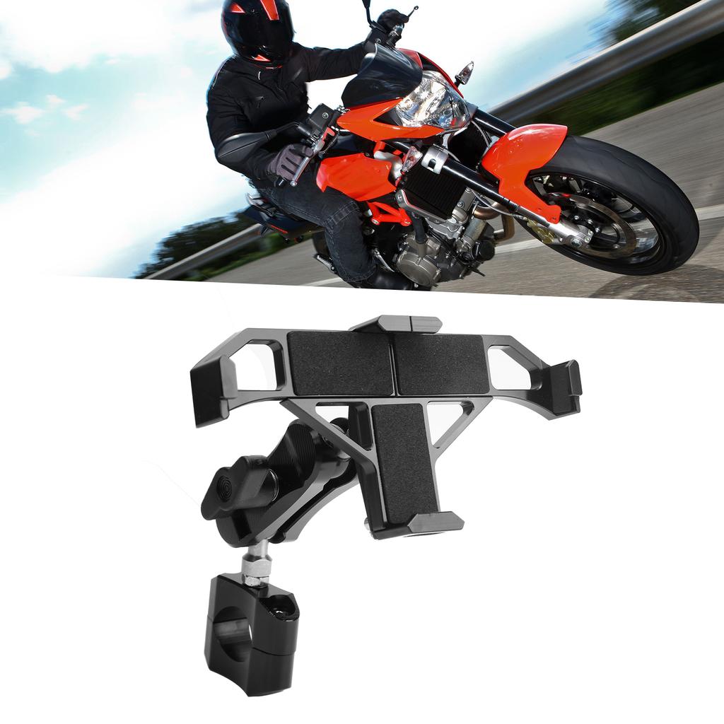 Universal Motorcycle Phone Holder for 22mm Handlebar 360 Degrees Rotatable Phone Mount Bracket