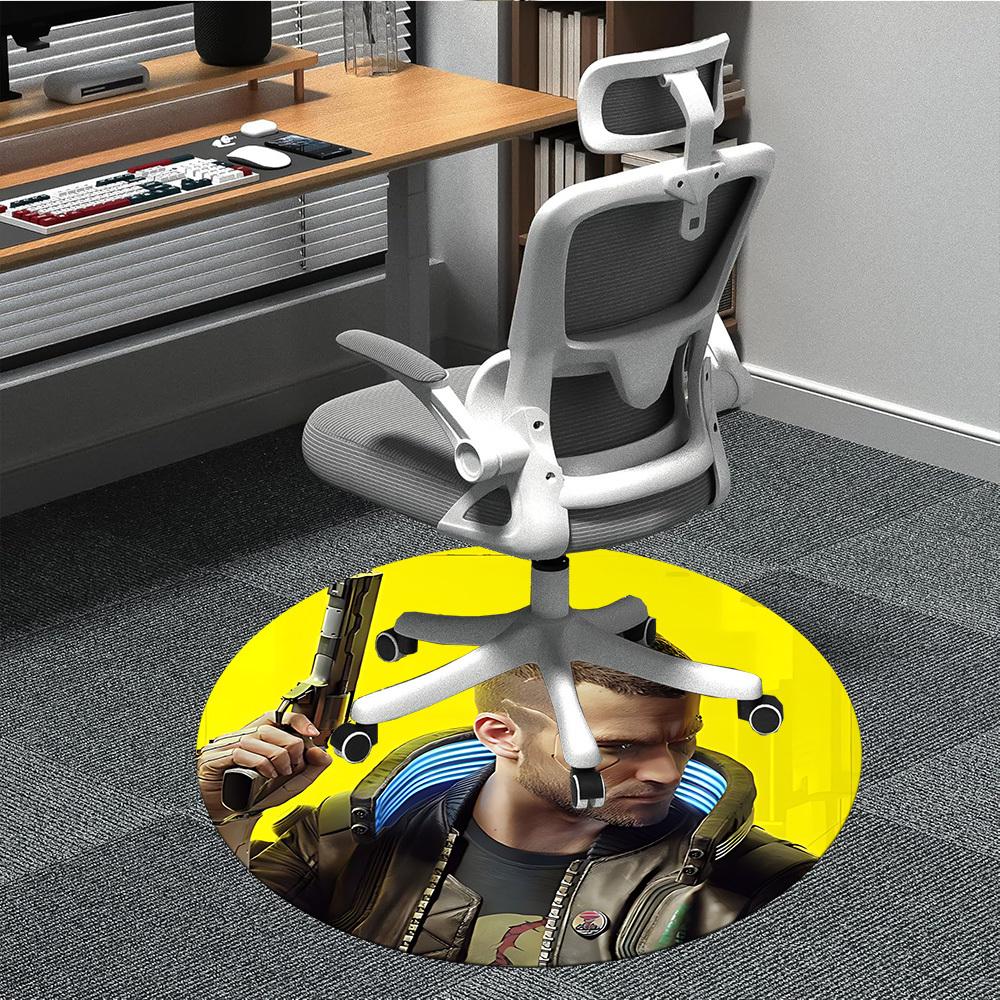 

1pc Cyberpunk Future Office Round Area Rug, Indoor Mat Suitable For Office,Bedroom Living Room Home Decor, Room Deco a0926199 80cm by 80cm