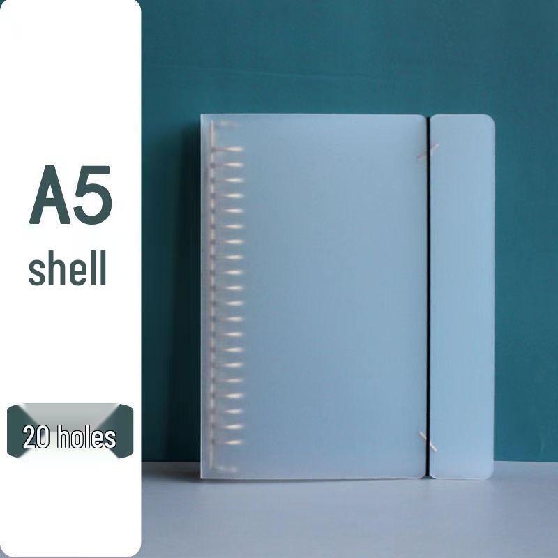 Frosted Semi-Transparent Binder with Straps, 6-Hole, A4/B5/A5/A6/A7 Loose-Leaf Journal