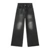 Men's Denim Pants Old Blue Washed Male Jeans Straight Casual Menwear Loose Wide Leg Trousers New Fashion