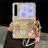 Z Flip7 Case Cute 3D Button Magnetic Hinge Clear Phone Case For Samsung Galaxy Z Flip 7 Zflip6 Zflip5 / Xiaomi Mix Flip Protective Cover