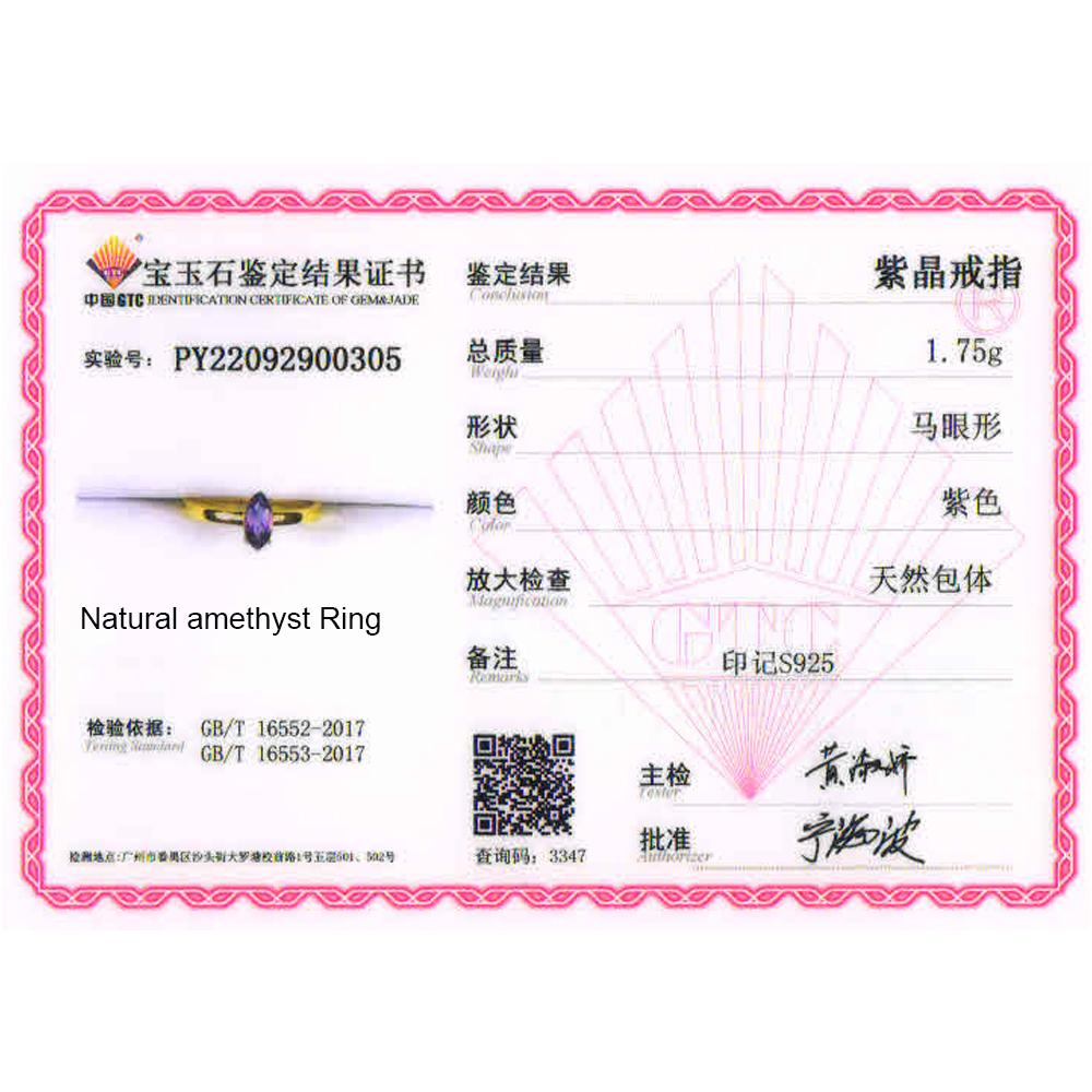 100% натуральне просте кільце з аметистом mq 4*8 мм, напівдорогоцінне каміння зі срібла 925 проби, вишукані ювелірні вироби для дівчат, жіночий щоденний одяг