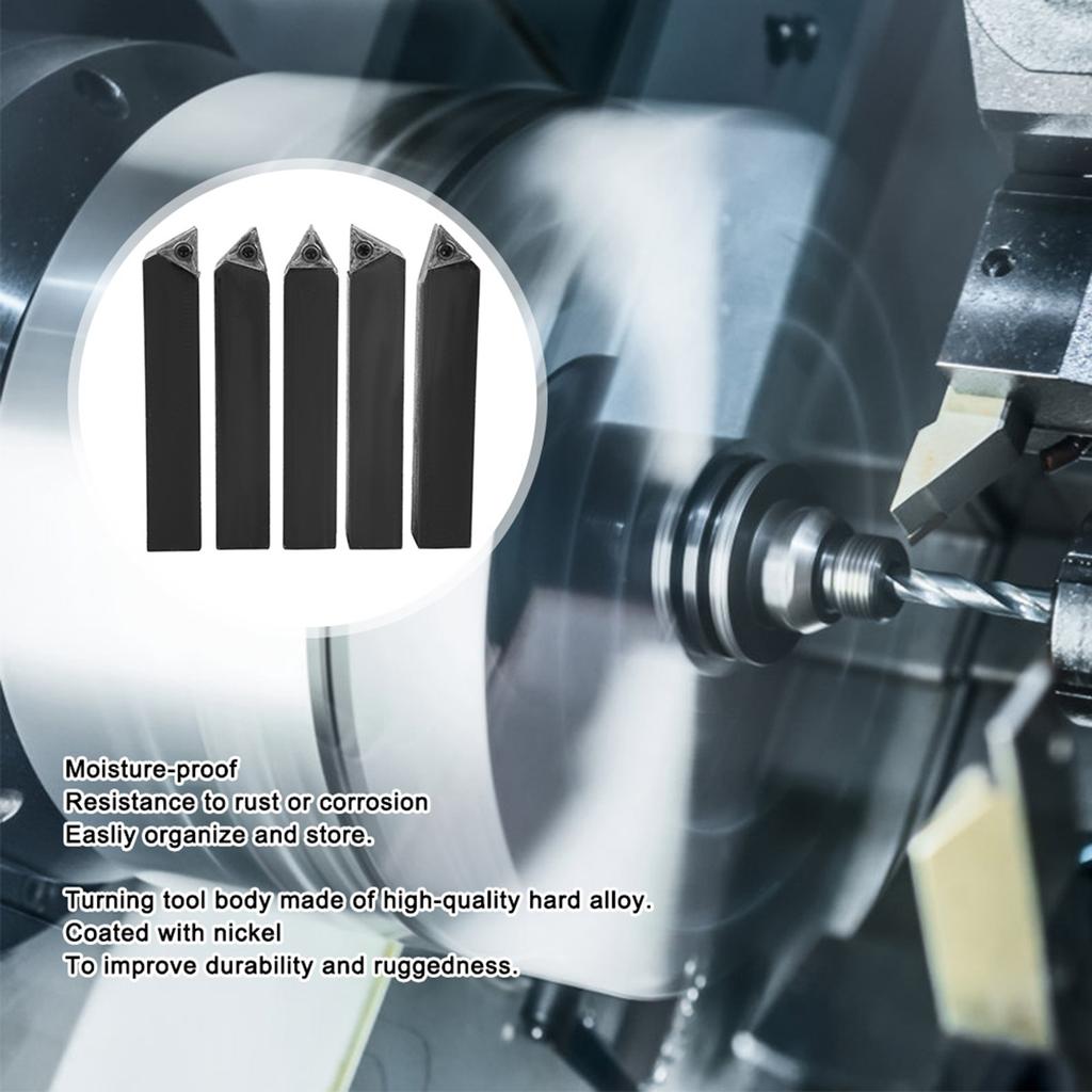 5 Piezas Herramienta de Corte de Torneado de Carburo Indexable Cortador de Hardware 34?Pulgada para Taladrar Avellanar