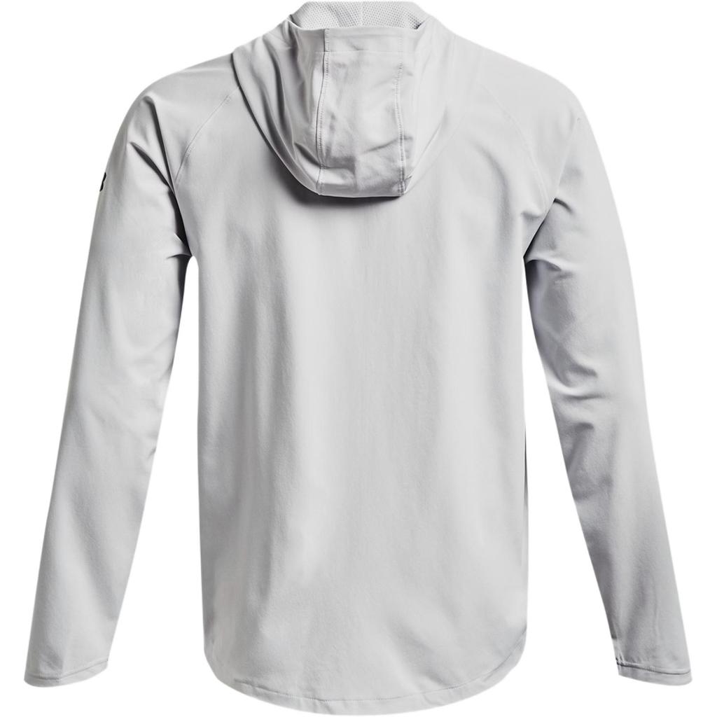 Under Armour Seria Ochrony przed Słońcem Solidna Rozpinana na Zamek Kaptur ze Sznurkiem Sportowa Tkana Oddychająca Kurtka Treningowa Męska Kurtka Szara 1370494-014