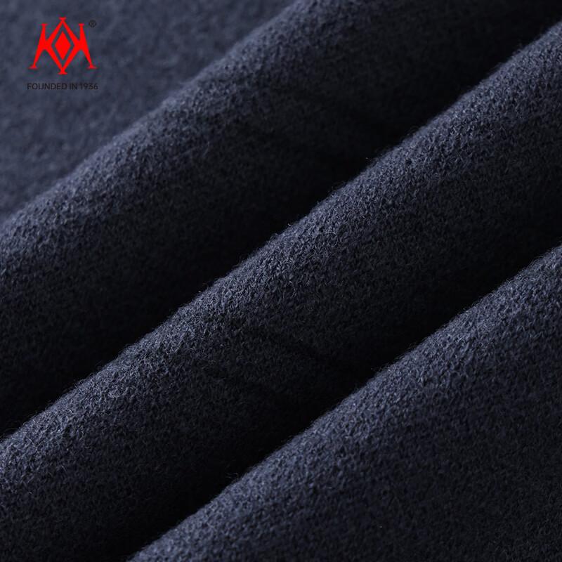 Kai Kai Heavyweight 100% Wool Men's Thickened Mock Neck Striped Sweater