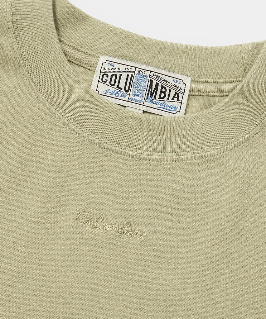 COLUMBIA UNIVERSITY Tiny Script Logo Women Slim-Fit S/S T-Shirts Light Khaki