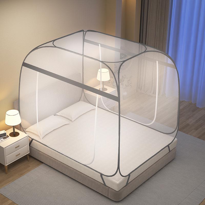 Mongolian Yurt Style 2m Anti-Fall Mosquito Net, No Installation Needed, Fits 1.8m Bed
