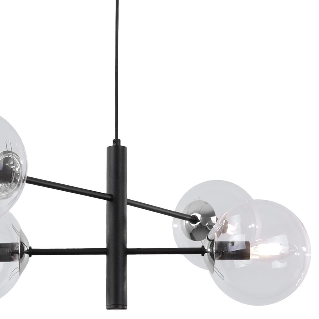 Vicenza Hanging Lamp Black-Chrome 4-Flat Clear Lamp E14