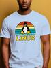 Summer Unisexs 100 Cotton Casual Loose Retro Penguin Pattern Printed Comfortable Sports Round Neck Short Sleeved Tshirt Top