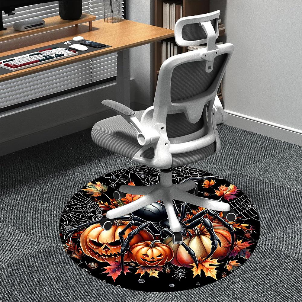 

1PC Halloween Spider Decorations Chair Carpet for Office Non-Slip, Lightweight, Machine Washable Rug for Office, Sleeping, Room - Holiday Decoryy251 80cm by 80cm