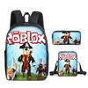 Roblox Retro Cartoon Backpack Set - Trendy 3-Piece Schoolbag for Kids