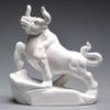 Earthy Yellow Ceramic Zodiac Ox Figurine: Soaring Spirit Auspicious Mascot for Home Relaxation