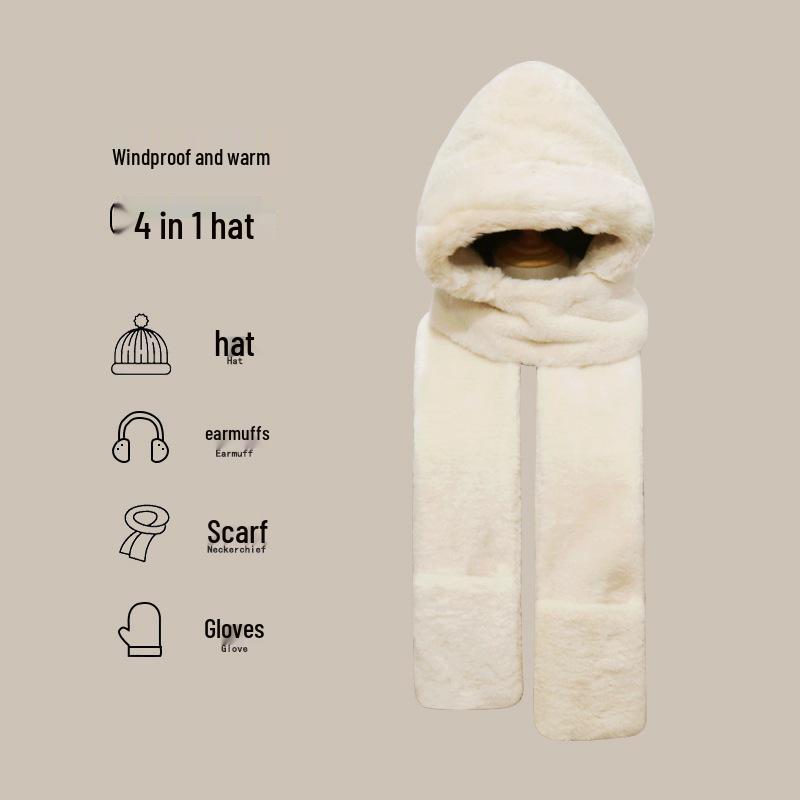 Men's Winter Set: Hat, Scarf, Ear Muffs with Plush Lining