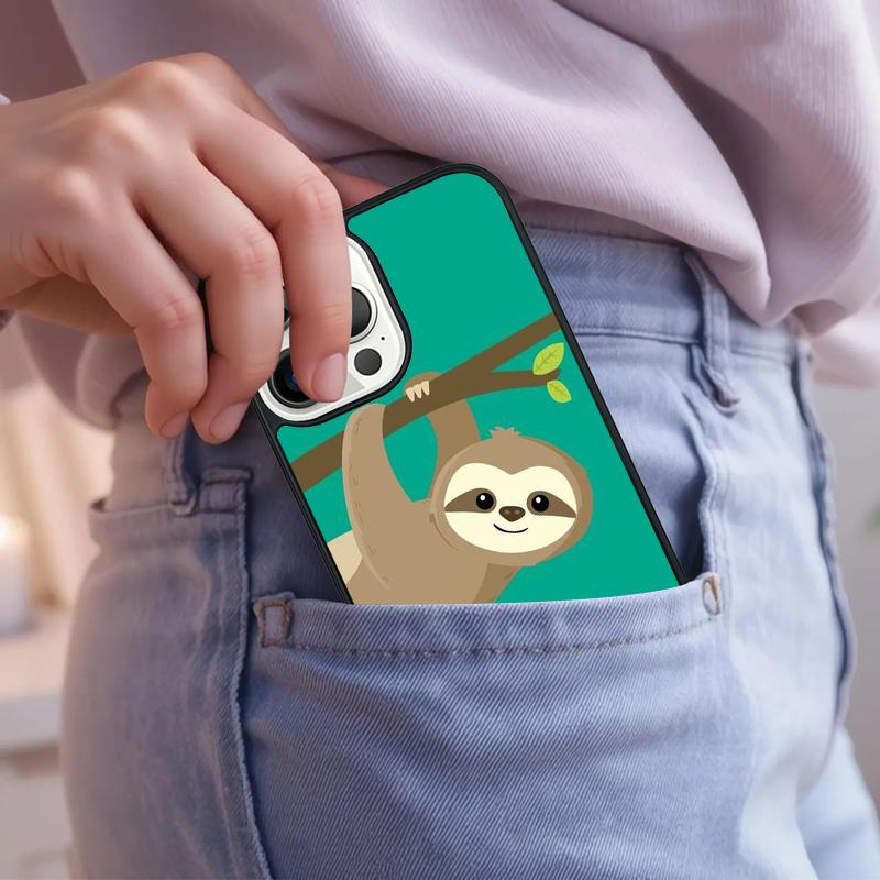 Kawaii Cute Sloth Phone Case For IPhone 18 17 Air 15 16e 14 13 Pro Max Coque 12 11 Pro Max PLUS cover