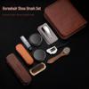 Horsehair Brush & Shoe Polish Set: Black & Colorless Leather Cleaning & Maintenance Kit for Shoes & Jackets