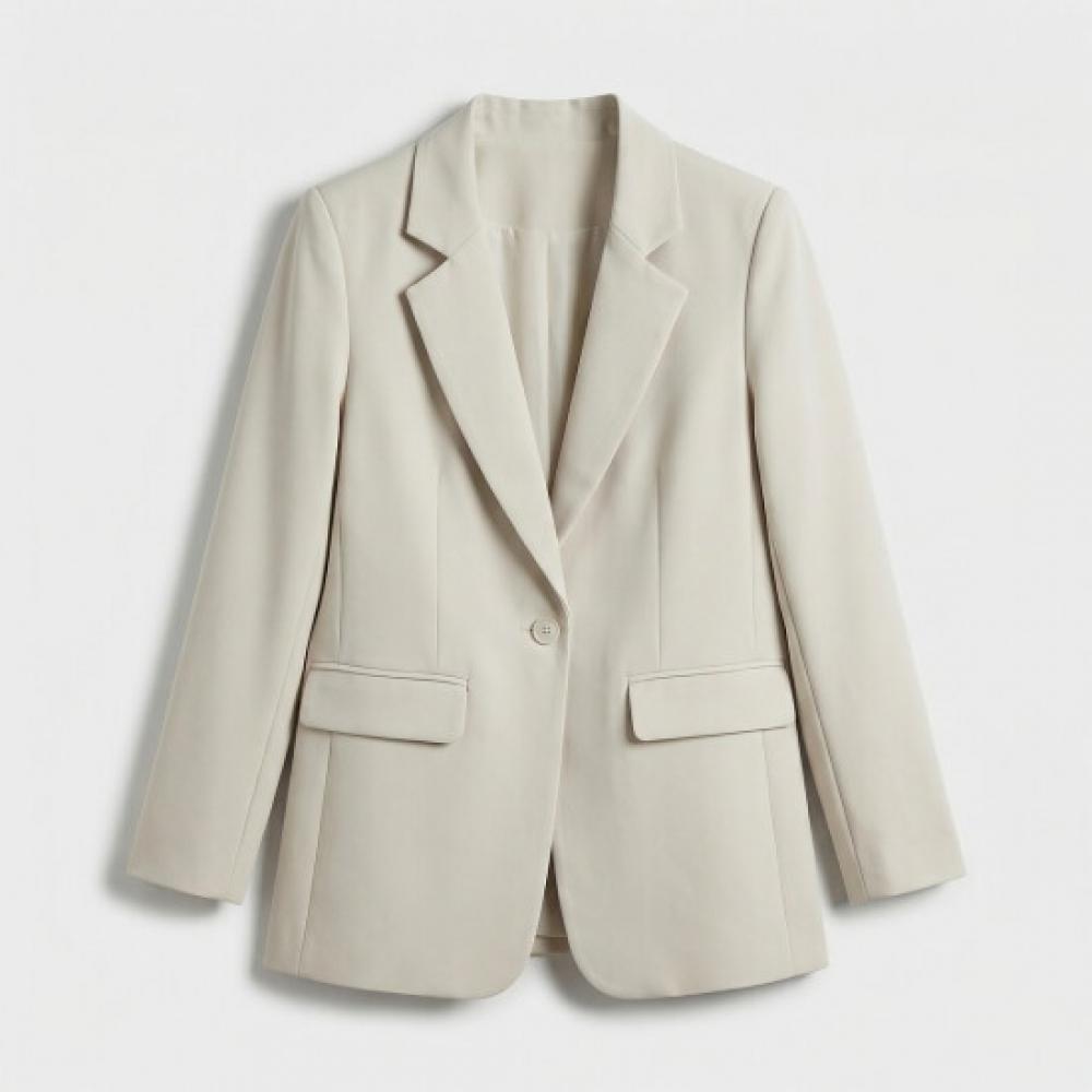 Klache Basic Loose Fit Jacket Cream Up To Size 77 B4f0007