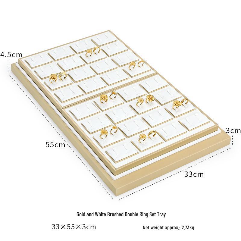 Ya Yu Jin Bai Jewelry Display Tray for Bracelets, Ear Studs, Necklaces - Silver & Gold