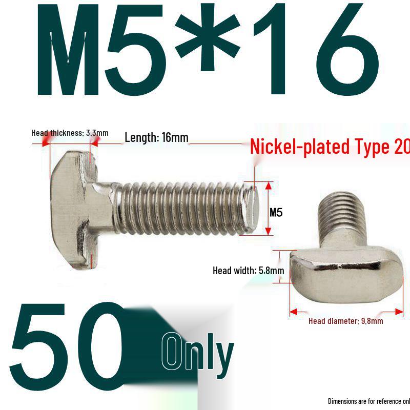 304 Stainless Steel T-Slot T-Head Bolt for Aluminum Profiles (20/30/40/45)