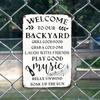 Funny Backyard Rules Metal Sign Heavy Duty Weatherproof Garden Patio Wall Decor