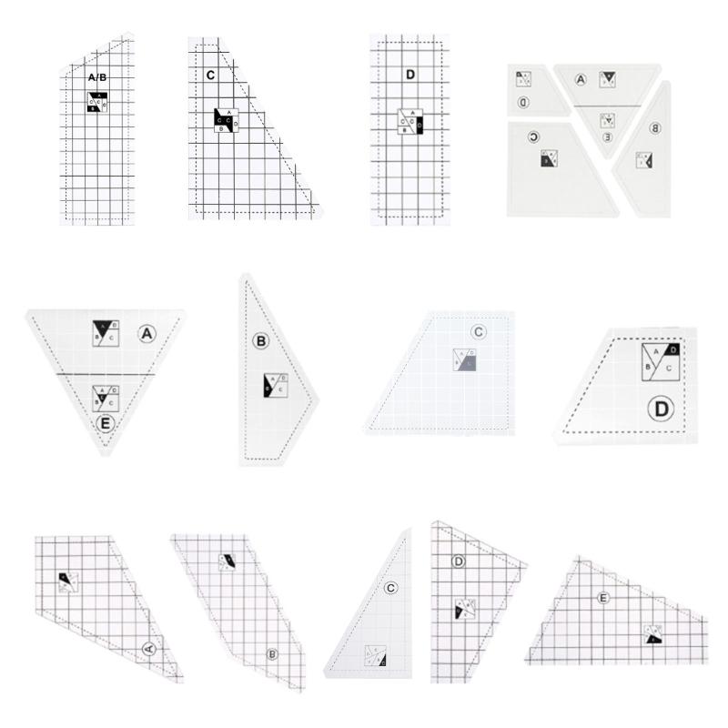 3/4/5Pcs Acrylic Quilting Rulers for Accurate Sewing and Fabric Cutting Measuring Quilting Patchwork Ruler Sewing Tool