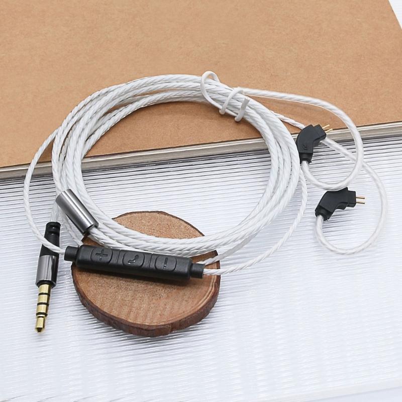Headphone Cable 0.78 3.5MM Interchangeable Upgraded Cable Ergonomic Angled Connector With Microphone Transmission
