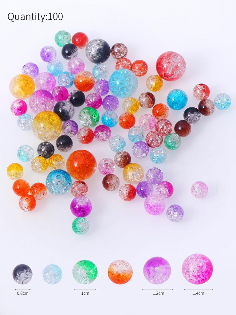 100pcs Glass Beads Colorful Glazed Loose Beads Spacer Beads Diy Beaded Bracelet Necklace Jewelry Making Accessories