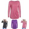 Stylish Long-sleeve Button Detail T-shirt For Women In Various Colors And Sizes
