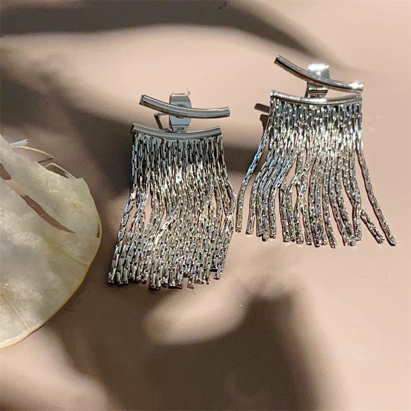 Fashion Dangle Earrings Long Bling Gold Color Tassel Earrings for Women Girls Wedding Daily Hot Sale Jewelry Gift